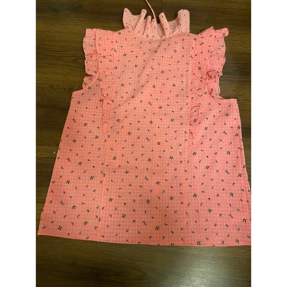 EUC The Loft pink ruffle trim blouse top sz: M - Picture 6 of 8